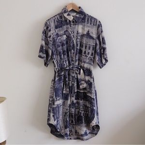 Acne Studios Blue Opera Print Dress - Size 34 / Extra Small